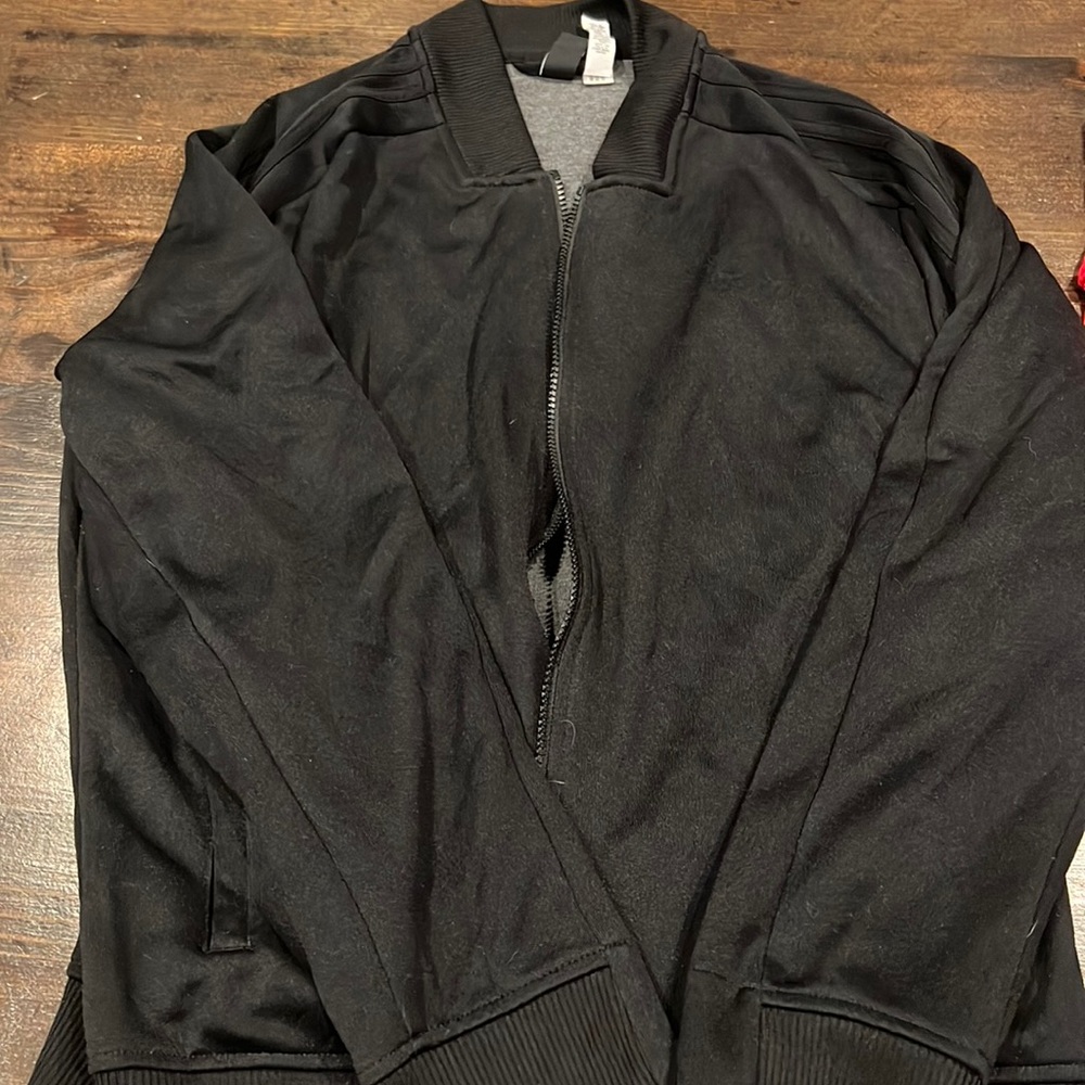mens large adidas black zip up